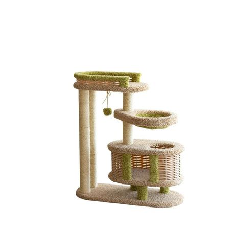 Пушок домик quotБрунетка quot с лазом гамаком и лежанкой для кошек цвет бежевый с зеленым 19416₽