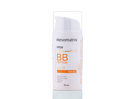 Крем BB SPF 30 тон 1, с пептидами, гиалуроновой кислотой и пребиотиками, Mesomatrix, 30 мл
