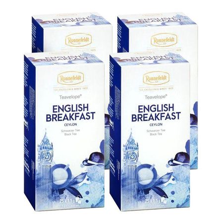 Ronnefeldt English Breakfast Tea 25 Tea Bags x 4 Packs