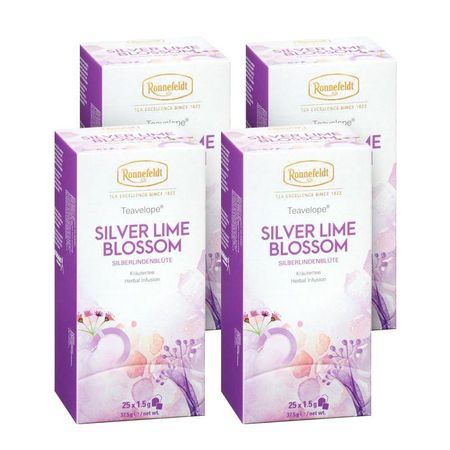 Ronnefeldt Silver Lime Blossom Herbal Tea 25 Tea Bags x 4 Pack