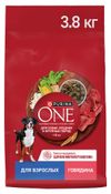 Корм сухой для собак Purina ONE с говядиной и рисом Италия, 3,8 кг