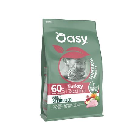 Oasy Dry Cat Superior Adult Sterilized сухой корм для стерилизованных кошек, с ИНДЕЙКОЙ - 1,5 кг