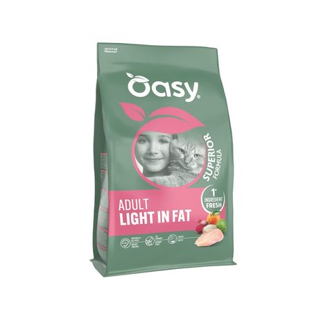 Oasy Dry Cat Superior Adult Light In Fat сухой корм для кошек склонных к ожирению, с КУРИЦЕЙ - 300 г