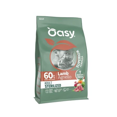 Oasy Dry Cat Superior Adult Sterilized сухой корм для стерилизованных кошек, с ЯГНЕНКОМ - 1,5 кг
