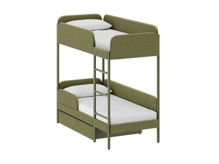 Кровать двухъярусная divanru Эльви 80 Рогожка Оливковый 74990₽