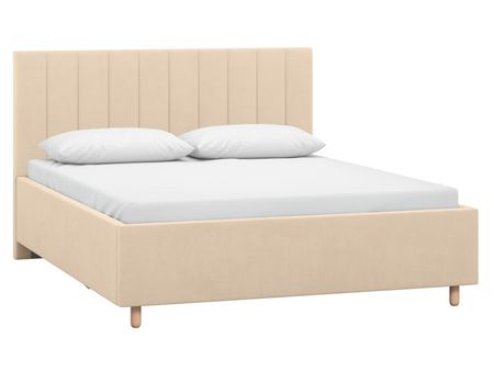 Кровать divanru Адель 140 Велюр Светло-бежевый 30990₽