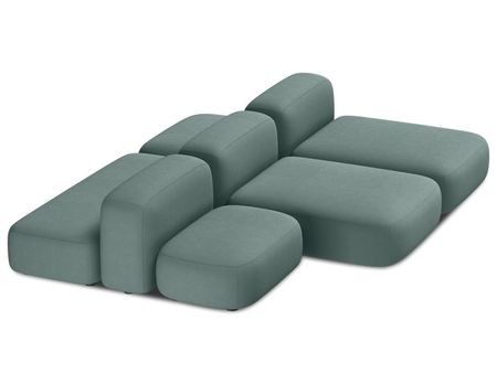 Диван модульный divanru Риббл 6 Букле Зеленый 210950₽