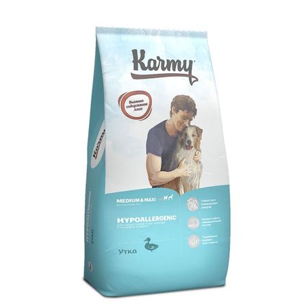 Karmy Hypoallergenic Medium  &amp; Maxi полнорационный сухой корм для собак средних и крупных пород старше 1 года, склонных к пищевой аллерги, с уткой - 14 кг