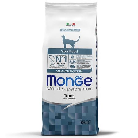 Monge Cat Speciality Line Monoprotein Sterilised сухой корм для стерилизованных кошек с форелью - 10 кг 10971₽