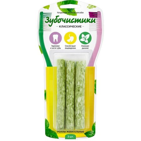 Деревенские лакомства зубочистики классические длясобак роллы жевательные - 85 г 219₽