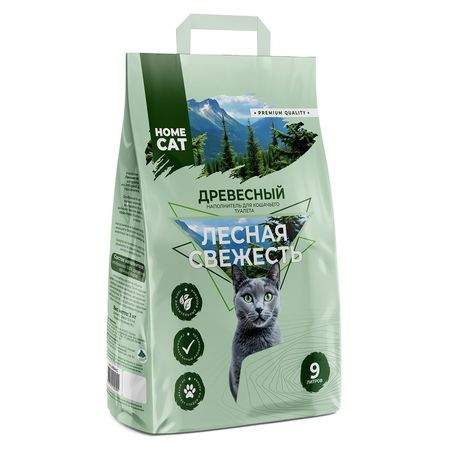 Homecat древесный впитывающий наполнитель с мелкими гранулами - 9 л 170₽