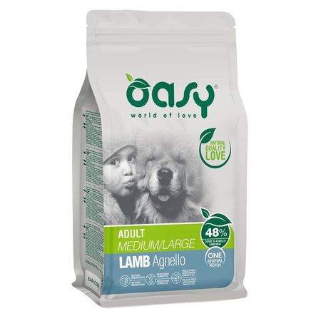 Oasy Dry OAP Medium/Large Breed Professional Монопротеин сухой корм для взрослых собак средних и крупных пород с ЯГНЕНКОМ - 2,5 кг