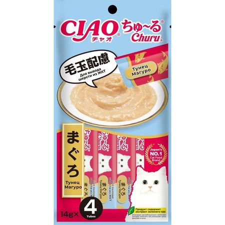 Inaba Ciao Churu лакомство пюре для взрослых кошек с тунцом Магуро - 14 г х 4 шт 281₽
