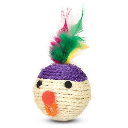 Triol игрушка для кошек из сизаля quotМяч-мордашка с перьями quot d65мм 112₽