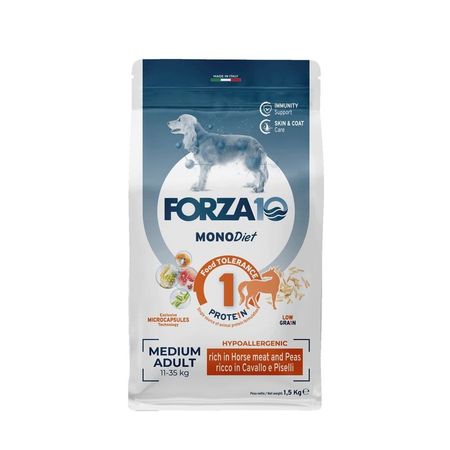 Forza10 Medium Diet сухой корм для взрослых собак средних пород из конины гороха и риса с микрокапсулами - 15 кг 1552₽