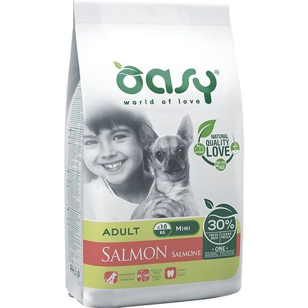 Oasy Dry OAP Small / Mini Breed Professional Монопротеин сухой корм для взрослых собак мелких и миниатюрных пород с ЛОСОСЕМ - 2,5 кг