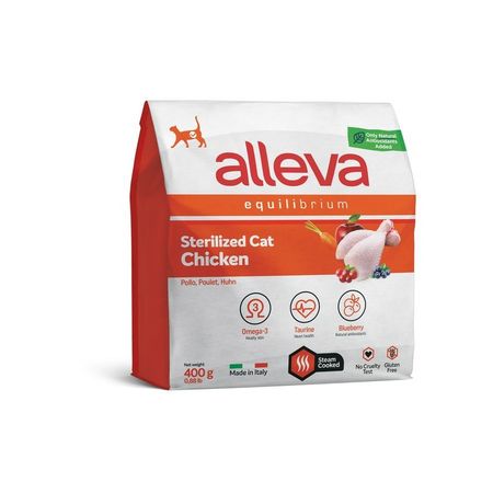 Alleva Equilibrium Adult Cat Sterilized сухой корм для стерилизованных кошек и кастрированных котов, с КУРИЦЕЙ - 400 г