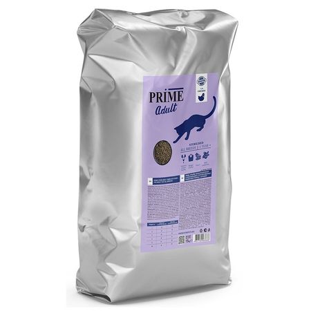 Prime Sterilised сухой корм для взрослых стерилизованных кошек и кастрированных котов с 12 месяцев с курицей - 15 кг 15000₽