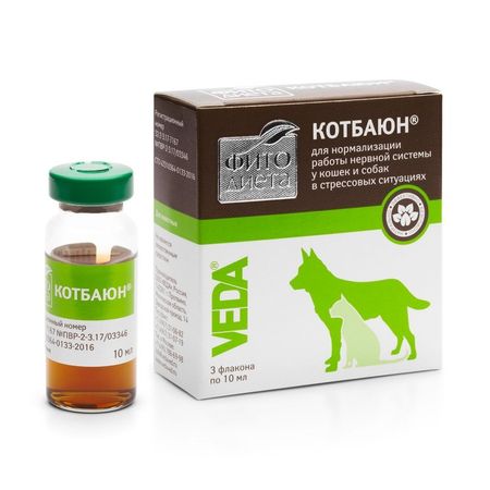 Veda Фитодиета Кот Баюн кормовая добавка для нормализации работы нервной системы у кошек и собак 3 шт х 10 мл 246₽