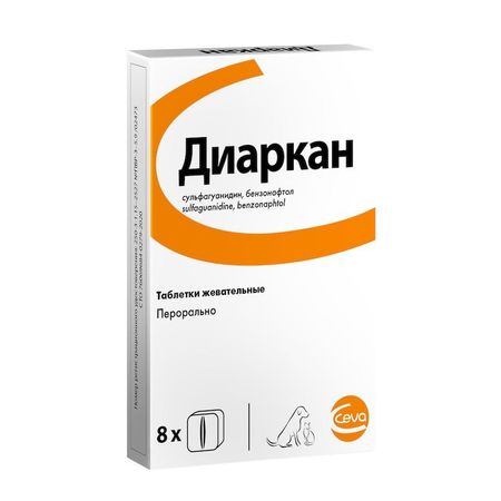 Ceva Диаркан таблетки жевательные для собак и кошек для лечения диарей 812₽