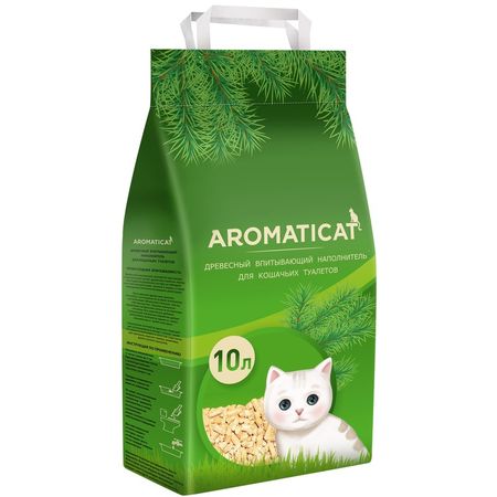 AromatiCat Древесный впитывающий наполнитель - 10 л6 кг 277₽