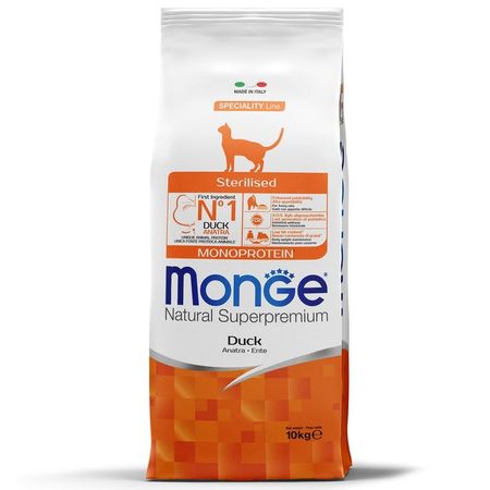 Monge Cat Speciality Line Monoprotein Sterilised полнорационный сухой корм для стерилизованных кошек с уткой 11278₽