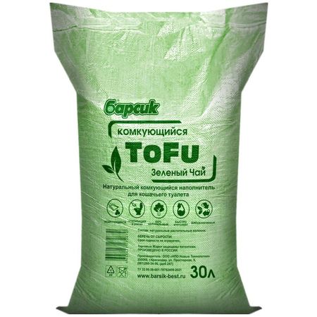 Барсик наполнитель ToFu комкующийся для взрослых кошек зеленый чай 2948₽