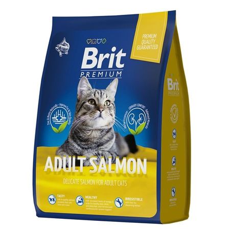Brit Premium Cat Adult Salmon полнорационный сухой корм для кошек с лососем - 400 г 311₽