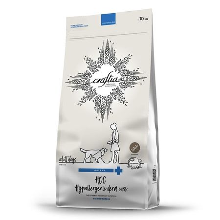Craftia Galena Dog Hypoallergenic Derm Care корм для собак при пищевой аллергии и заболеваниях кожи - 10 кг 13737₽