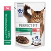 Влажный корм Perfect Fit для стерилизованных кошек, говядина, пауч