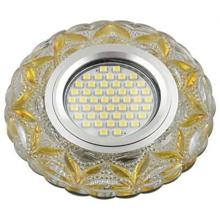 Встраиваемый светильник Fametto DLS-L149 UL-00003903 цвет плафона/подвески Желтый, Прозрачный, цвет арматуры Хром