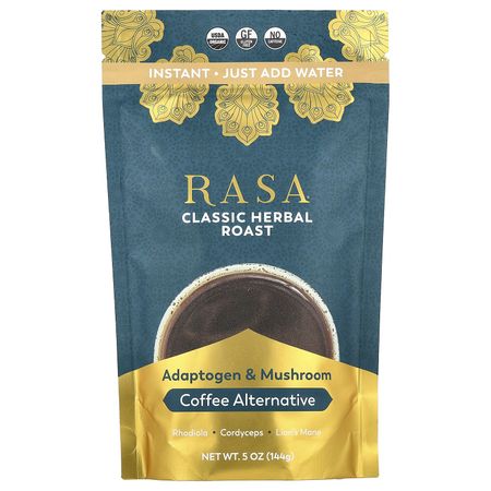 Rasa, кофе с адаптогеном и грибами, растворимый, классическая травяная обжарка, 5 унций (144 г)
