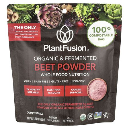 PlantFusion, Органический ферментированный свекольный порошок, 180 г (6,34 унции)