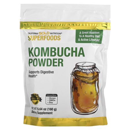 California Gold Nutrition, Superfoods, порошок комбучи, без ароматизаторов, 5,64 унции (160 г)