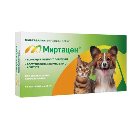 Apicenna Миртацен для собак мелких пород и кошек таблетки 188 мг 10 304₽