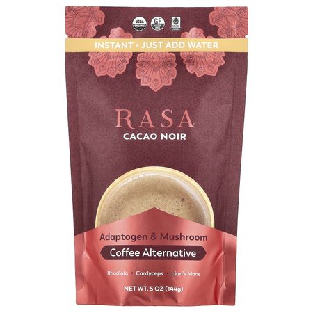 Rasa, Адаптоген и Грибной Альтернативный Кофе, Растворимый, Какао Нуар, 5 унций (144 г)