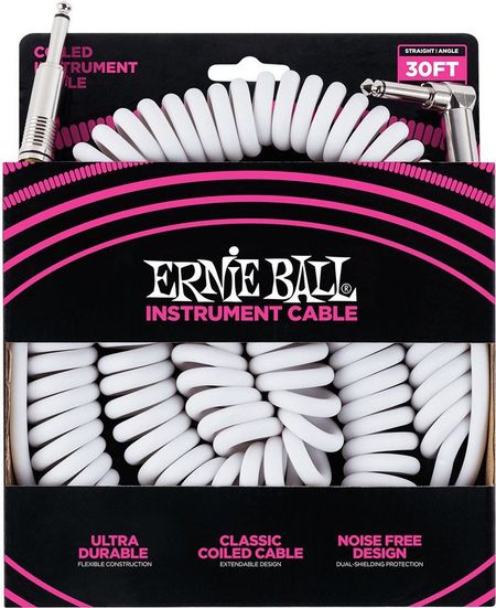 Гитарный кабель Ernie Ball P06045 6.3 мм - 6.3 мм (9.14 м, белый)