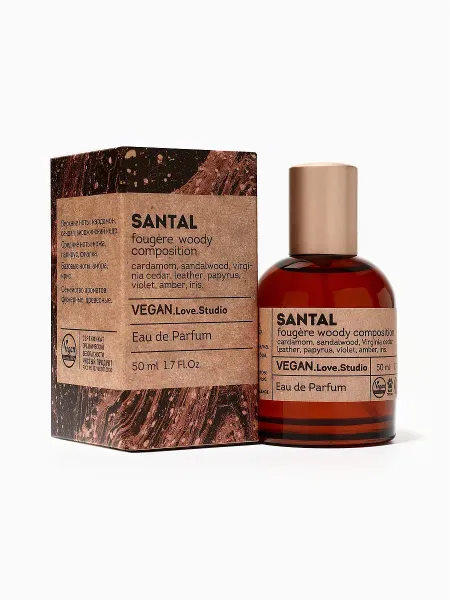 Парфюмерная вода женская vegan love studio santal, 50 мл (по мотивам santal 33 (le labo)