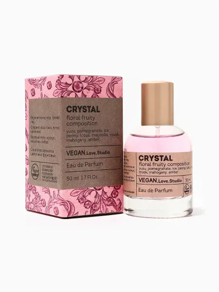 Парфюмерная вода женская vegan love studio crystal, 50 мл (по мотивам bright crystal (versace)