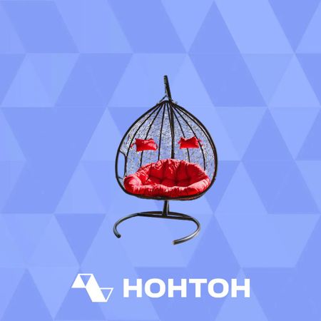 Кресло подвесное Феникс черное / красное
