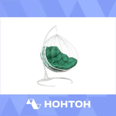 Кресло подвесное Gemini белое / зеленое