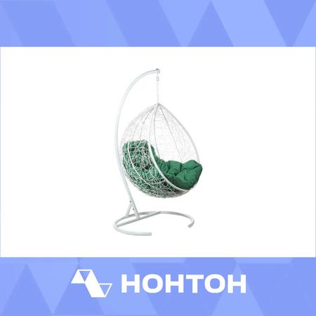 Кресло подвесное Tropica белое / зеленое