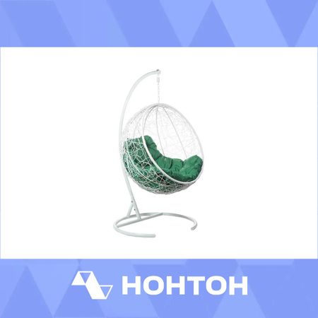 Кресло подвесное Kokos белое / зеленое