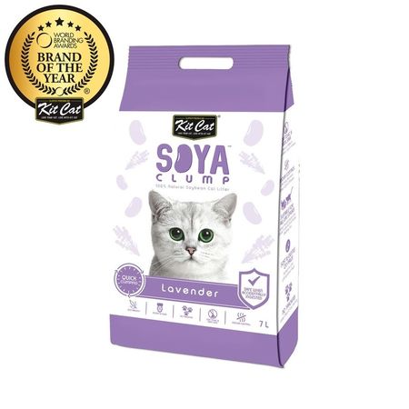 Kit Cat SoyaClump Soybean Litter Lavender соевый биоразлагаемый комкующийся наполнитель с ароматом лаванды - 7 л 893₽