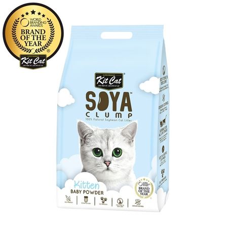 Kit Cat SoyaClump Soybean Litter Baby Powder соевый биоразлагаемый комкующийся наполнитель для котят с ароматом детской присыпки 1474₽