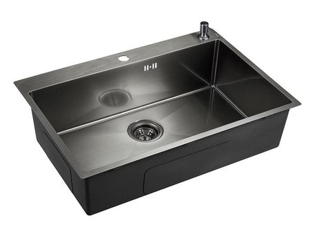 Кухонная мойка Emar PVD 74 EMB-125A PVD цвет Nano Dark