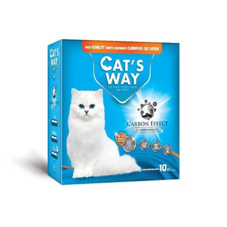 Cats way Box White Cat Litter With Active Carbon наполнитель комкующийся для кошачьего туалета без запаха с углем коробка 10 л 1056₽