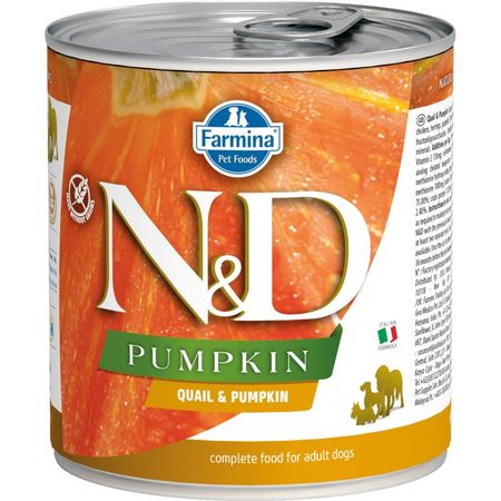 Farmina N ampD Pumpkin Dog влажный беззерновой корм для взрослых собак с тыквой и перепелом - 285 г 6 шт в уп 2968₽