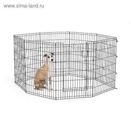 Вольер Midwest Life Stages с дверью, 8 панелей, 61×91 см, чёрный