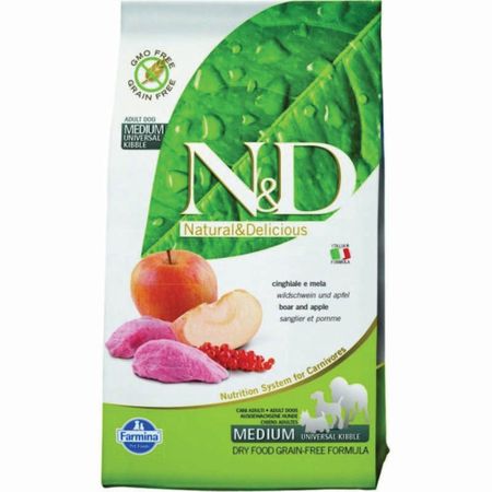 Farmina N ampD Pumpkin Dog Grain Free Boar amp Apple Adult Medium amp Maxi сухой беззерновой корм для взрослых собак средних и крупных пород с мясом кабана яблоками и тыквой - 12 кг 15206₽